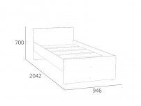 Кровать 900 НМ 011.53-01 Симпл Белый