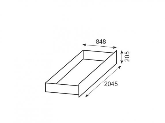 Ящик прикроватный Твист 05 ШхВхГ 848х205х2042 мм